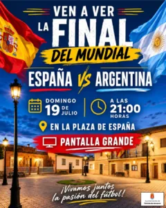 Ven a vivir la gran final del Mundial en la Plaza de España