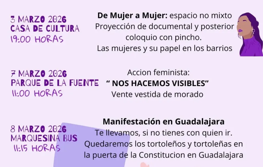 Tórtola conmemora el Día Internacional De La Mujer con un programa reivindicativo y participativo