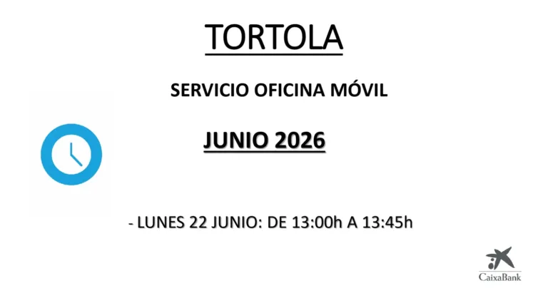Oficina móvil de CaixaBank, en Tórtola de Henares, el 22 de junio de 2026