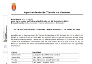 Publicadas las calificaciones definitivas del primer ejercicio para la plaza de Auxiliar Administrativo