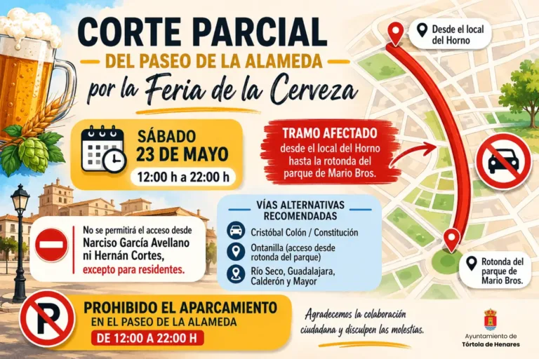 Corte parcial del Paseo de la Alameda por la celebración de la Feria de la Cerveza