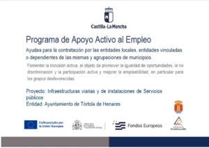 Tórtola incorpora dos nuevos peones a través del Programa de Apoyo Activo al Empleo