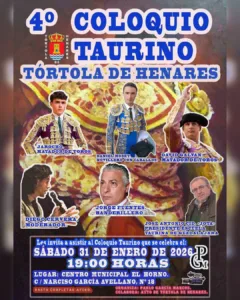 Tórtola celebrará su IV Coloquio Taurino el 31 de enero