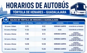 Tórtola amplía las conexiones de autobús con Guadalajara desde el 7 de julio