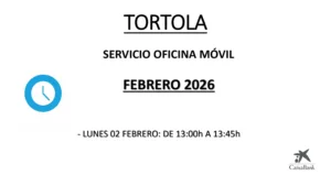 Oficina móvil de CaixaBank, en Tórtola de Henares, el 2 de febrero de 2026