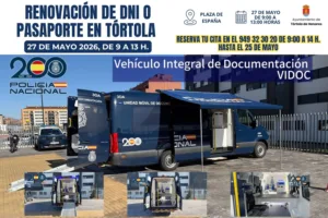 La oficina móvil del DNI y pasaporte llega a Tórtola el próximo 27 de mayo