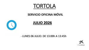 Oficina móvil de CaixaBank, en Tórtola de Henares, el 6 de julio de 2026