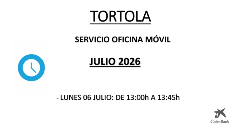 Oficina móvil de CaixaBank, en Tórtola de Henares, el 6 de julio de 2026