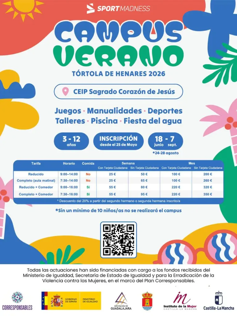 El Ayuntamiento de Tórtola lanza el Campus de Verano 2026 para niños/as de 3 a 12 años