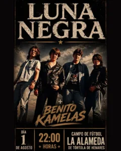 Luna Negra se suma a la gran noche del rock en Tórtola como teloneros de Benito Kamelas
