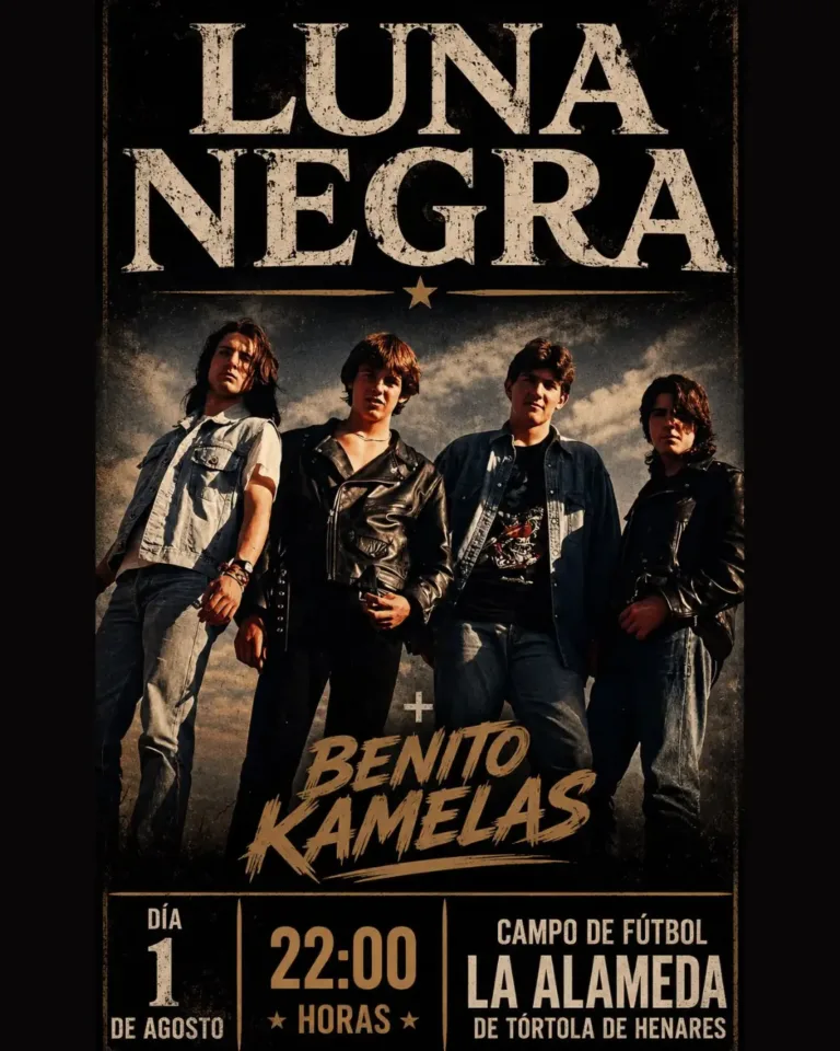 Luna Negra se suma a la gran noche del rock en Tórtola como teloneros de Benito Kamelas