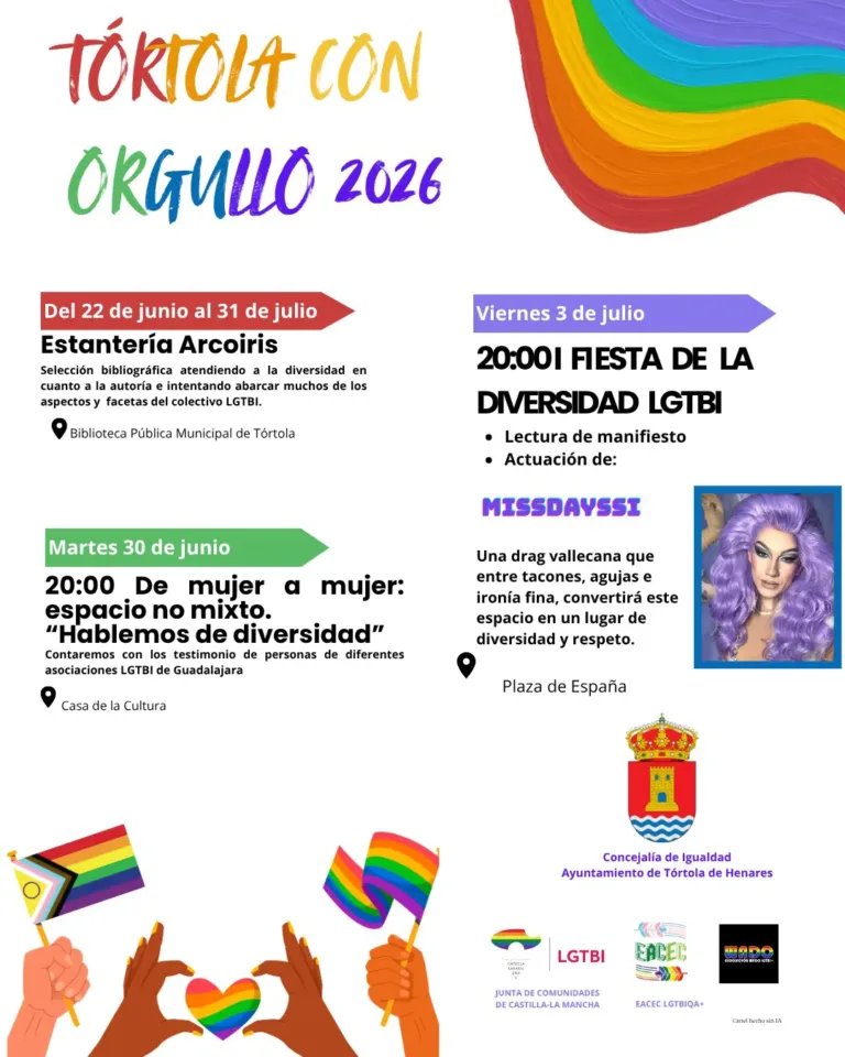 Tórtola con orgullo 2026: un programa para celebrar la diversidad y la inclusión