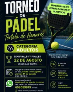 Aún estás a tiempo de inscribirte en el Torneo de Pádel