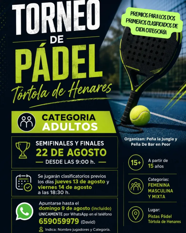 Aún estás a tiempo de inscribirte en el Torneo de Pádel