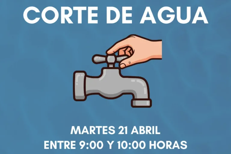 AVISO: Corte de agua programado para mañana, martes 21 de abril