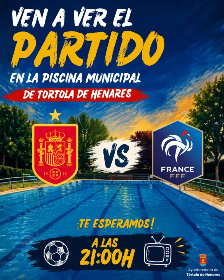 La Piscina Municipal de Tórtola de Henares instalará una pantalla para vivir el España – Francia