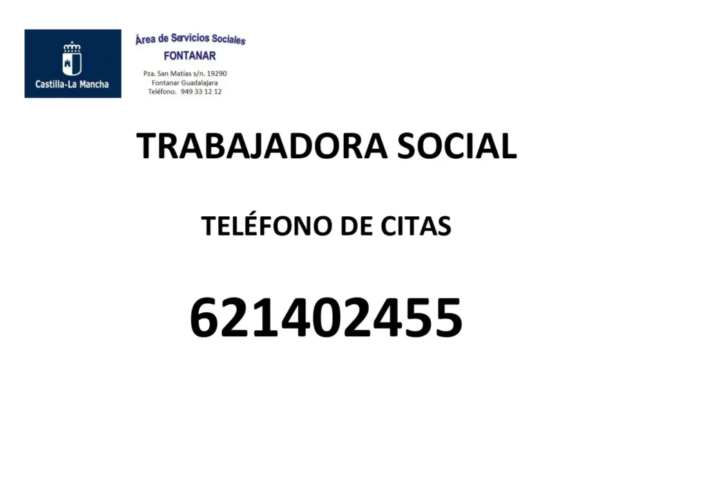 Teléfono para pedir cita con la Trabajadora Social