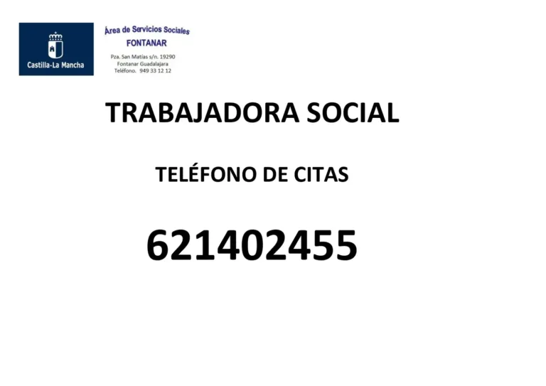Teléfono para pedir cita con la Trabajadora Social