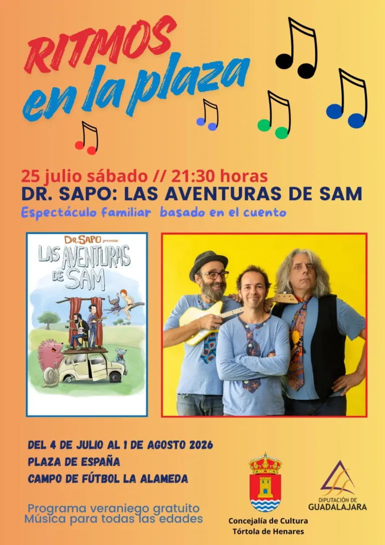 Dr. Sapo llega a Tórtola con «Las aventuras de Sam» dentro de Ritmos en la Plaza