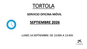 Oficina móvil de CaixaBank, en Tórtola de Henares, el 14 de septiembre de 2026