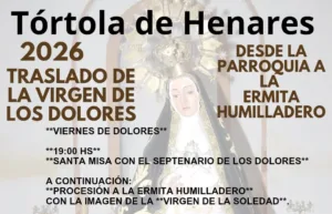 La Virgen de la Soledad procesionará el Viernes de Dolores en Tórtola de Henares
