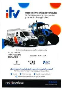 ITV de ciclomotores de dos ruedas y de vehículos agrícolas, en Tórtola de Henares, el 13 de febrero de 2026